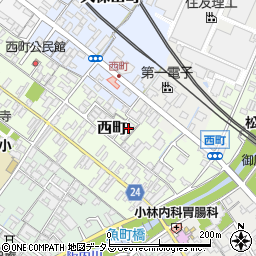 三重県松阪市西町周辺の地図