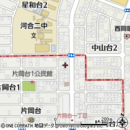 上牧町片岡台ふじタウン周辺の地図