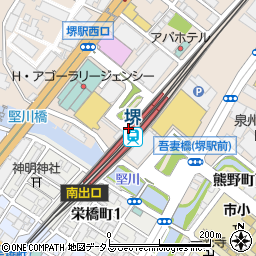 南海堺駅内郵便局 ＡＴＭ周辺の地図