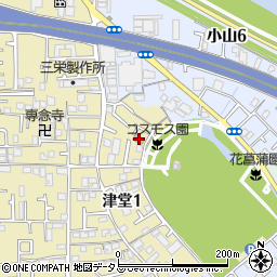 津堂会館周辺の地図