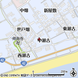 愛知県田原市日出町（中瀬古）周辺の地図