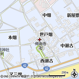 愛知県田原市日出町長畑周辺の地図