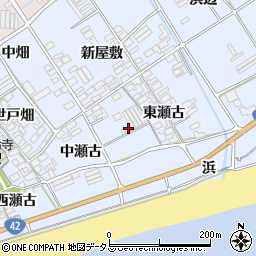愛知県田原市日出町東瀬古821-2周辺の地図