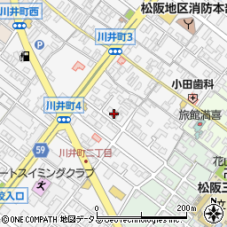 松阪川井町郵便局周辺の地図