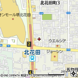 大阪厚生信用金庫花田支店周辺の地図