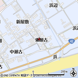 愛知県田原市日出町東瀬古周辺の地図