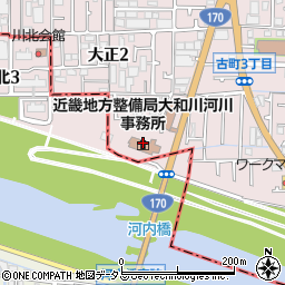 大和川河川事務所周辺の地図
