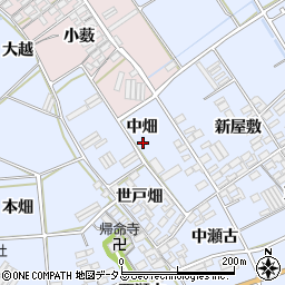 愛知県田原市日出町中畑周辺の地図