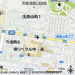 〒590-0012 大阪府堺市堺区浅香山町の地図