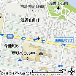 浅香山動物病院周辺の地図
