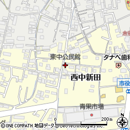 東中公民館周辺の地図
