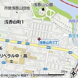 大阪府堺市堺区浅香山町2丁周辺の地図