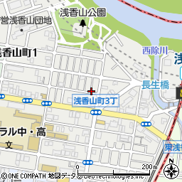 大阪府堺市堺区浅香山町周辺の地図
