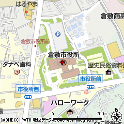 倉敷市役所周辺の地図