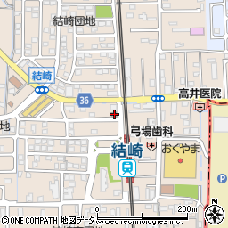 川西結崎郵便局周辺の地図