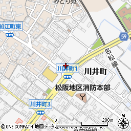 中日新聞川井町専売所田中新聞店周辺の地図