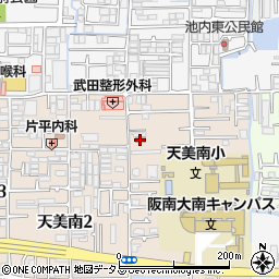 松原天美南郵便局周辺の地図