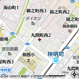 大阪府堺市堺区九間町西周辺の地図