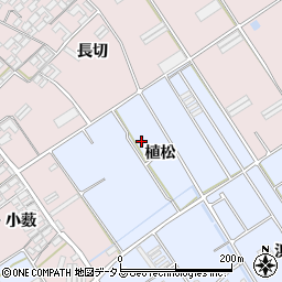 愛知県田原市日出町（植松）周辺の地図