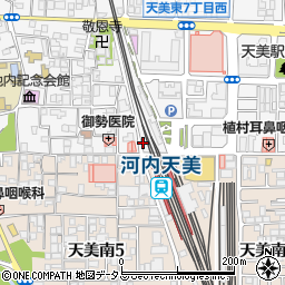 大阪王将河内天美店周辺の地図