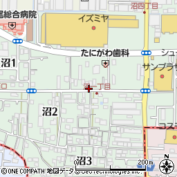 大阪府八尾市沼周辺の地図