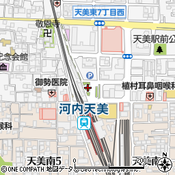 河内天美駅前周辺の地図