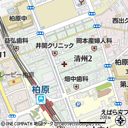 大阪府柏原市清州周辺の地図