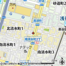大阪府堺市堺区北清水町周辺の地図