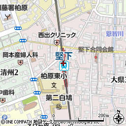 大阪府柏原市周辺の地図