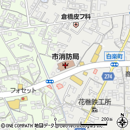 倉敷市消防局周辺の地図
