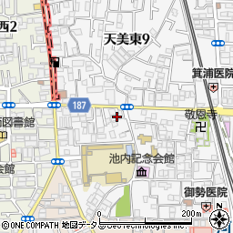 ＪＡ大阪中河内天美支店周辺の地図