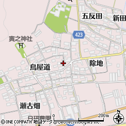 愛知県田原市堀切町鳥屋道25-7周辺の地図
