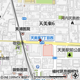 ＮＰＣ２４Ｈ河内天美駅北パーキング周辺の地図