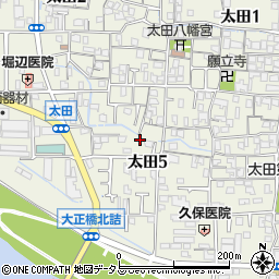 大阪府八尾市太田周辺の地図