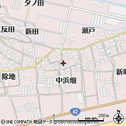 愛知県田原市堀切町中浜畑周辺の地図