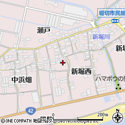 愛知県田原市堀切町新堀西102周辺の地図