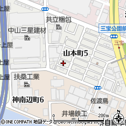大阪府堺市堺区山本町5丁周辺の地図