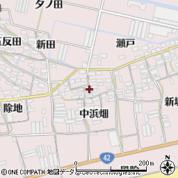 愛知県田原市堀切町（中浜畑）周辺の地図