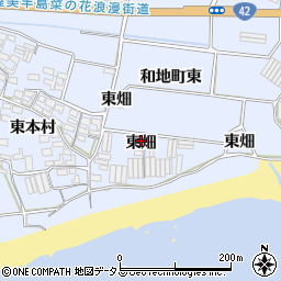 愛知県田原市和地町東畑周辺の地図