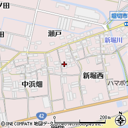 愛知県田原市堀切町新堀西101周辺の地図