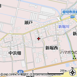 愛知県田原市堀切町新堀西105周辺の地図