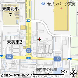 大阪府松原市天美東2丁目125周辺の地図