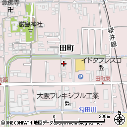 大阪フレキシブル工業天理第３工場周辺の地図
