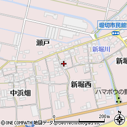 愛知県田原市堀切町（新堀西）周辺の地図