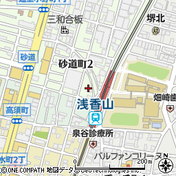 大阪府堺市堺区砂道町2丁周辺の地図