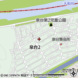 奈良県北葛城郡河合町泉台周辺の地図
