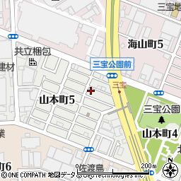 大阪府堺市堺区山本町5丁110周辺の地図