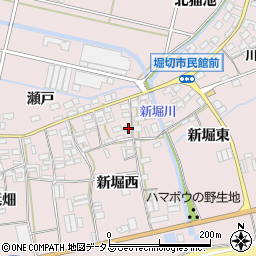 愛知県田原市堀切町新堀西43周辺の地図