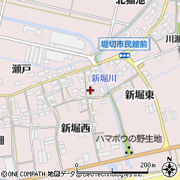 愛知県田原市堀切町新堀西89周辺の地図