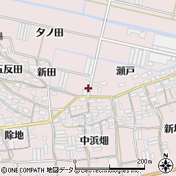 愛知県田原市堀切町新田周辺の地図